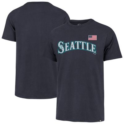 '47 Men's MLB Seattle Mariners U.S. Flag T-Shirt, Navy Blue, 2XL