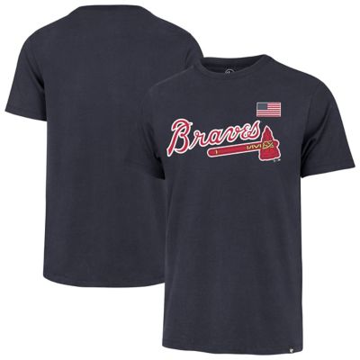 '47 Men's MLB Atlanta Braves U.S. Flag T-Shirt, Navy Blue, 2XL