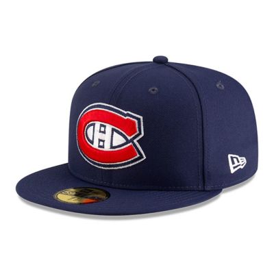 New Era Men's NHL Montreal Canadiens Core 59FIFTY Fitted Hat, Navy Blue, 7 7/8