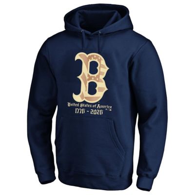 Men's Boston Red Sox MLB Fanatics Boston Sox USA 1776-2026 Big & Tall Hoodie, Navy Blue, 4XL Tall