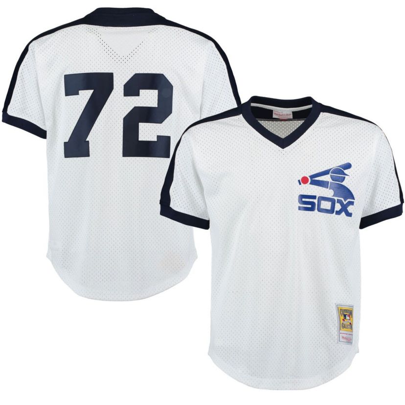 Chicago White Sox MLB Carlton Fisk Chicago Sox Cooperstown Mesh Batting Practice Jersey