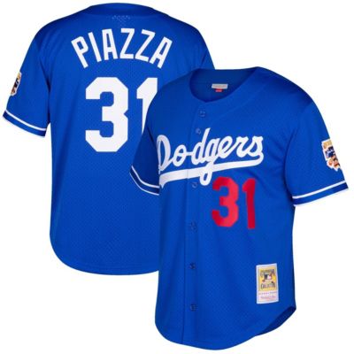 MLB Mike Piazza Los Angeles Dodgers Cooperstown Collection Mesh Batting Practice Button-Up Jersey