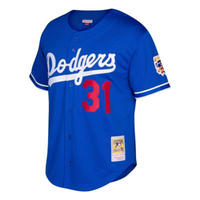 MLB Mike Piazza Los Angeles Dodgers Cooperstown Collection Mesh Batting Practice Button-Up Jersey