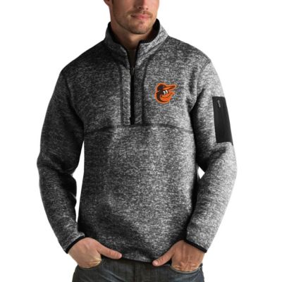 Antigua Men's MLB ed Baltimore Orioles Fortune Half-Zip Sweater, Black, Small