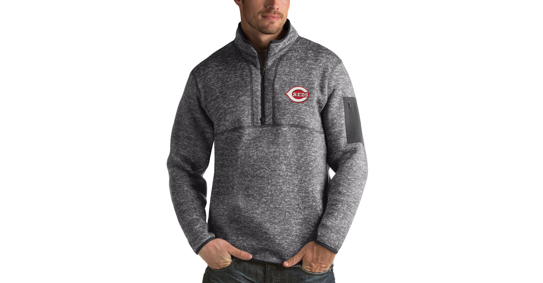 MLB ed Cincinnati Reds Fortune Half-Zip Sweater