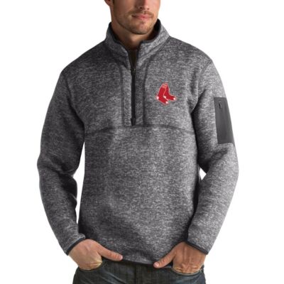 Antigua Men's Boston Red Sox MLB ed Boston Sox Fortune Half-Zip Sweater, Grey, Medium