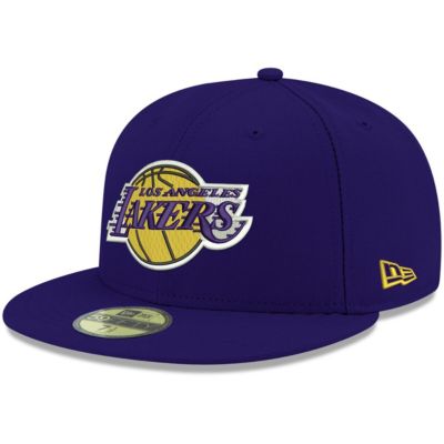 New Era Men's NBA Los Angeles Lakers Official Team Color 59FIFTY Fitted Hat, Purple, 7 3/8