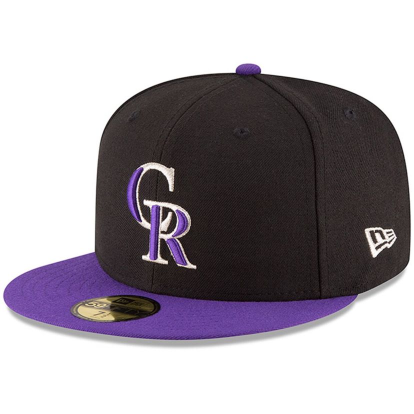 MLB Black/Purple Colorado Rockies Authentic Collection On Field 59FIFTY Structured Hat