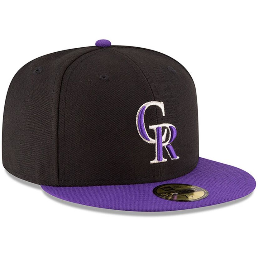 MLB Black/Purple Colorado Rockies Authentic Collection On Field 59FIFTY Structured Hat
