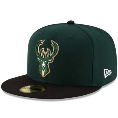 New Era Men's NBA Green/Black Milwaukee Bucks Official Team Color 2Tone 59FIFTY Fitted Hat