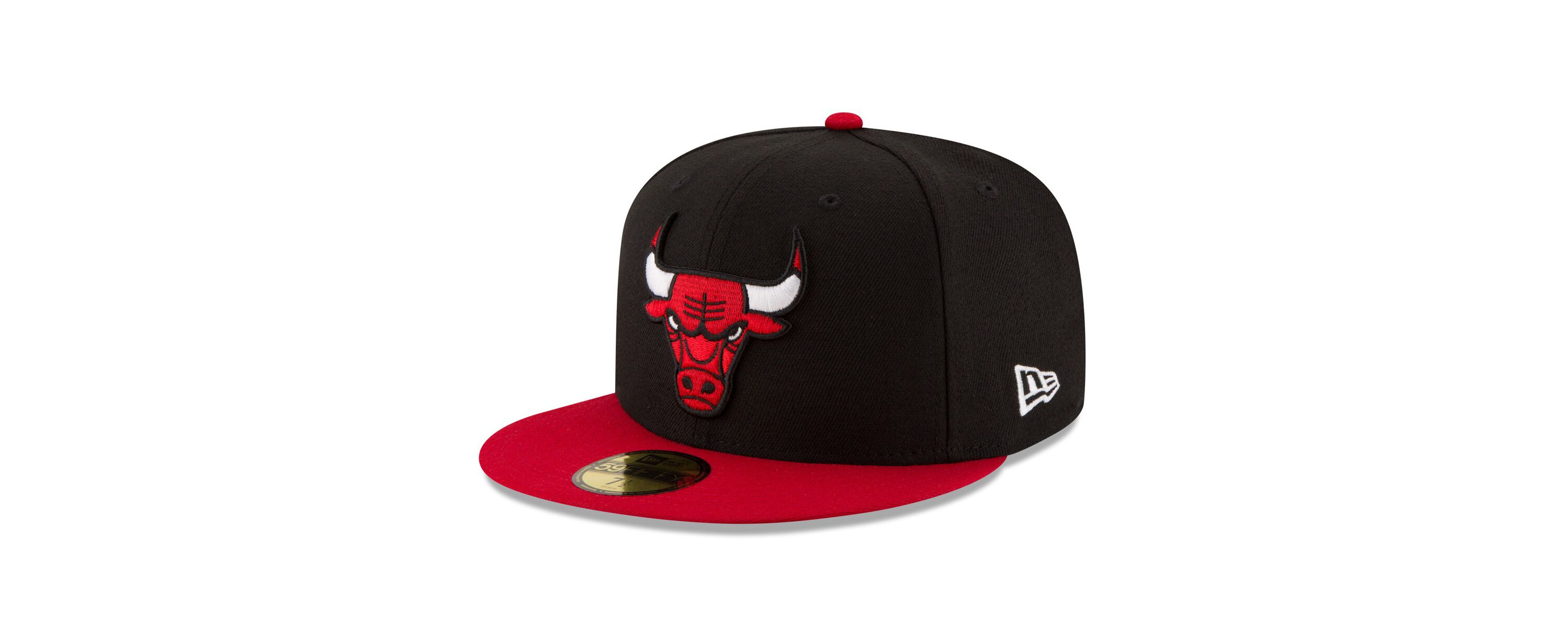 NBA Black/Red Chicago Bulls Official Team Color 2Tone 59FIFTY Fitted Hat