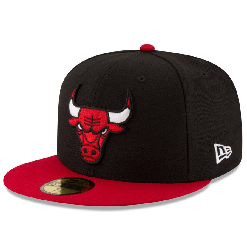 NBA Black/Red Chicago Bulls Official Team Color 2Tone 59FIFTY Fitted Hat