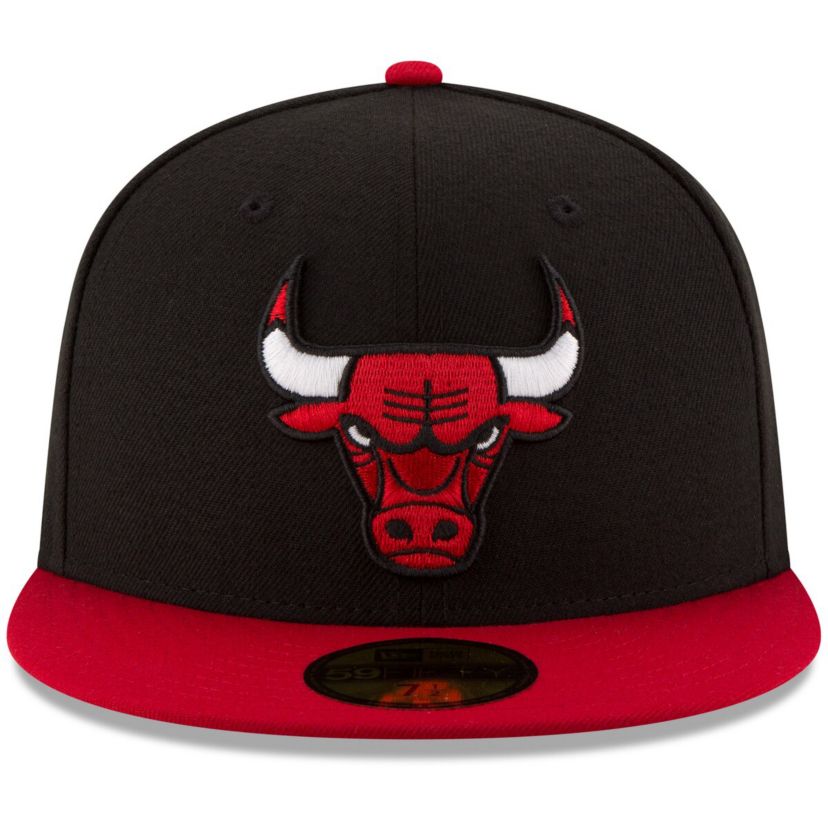 NBA Black/Red Chicago Bulls Official Team Color 2Tone 59FIFTY Fitted Hat