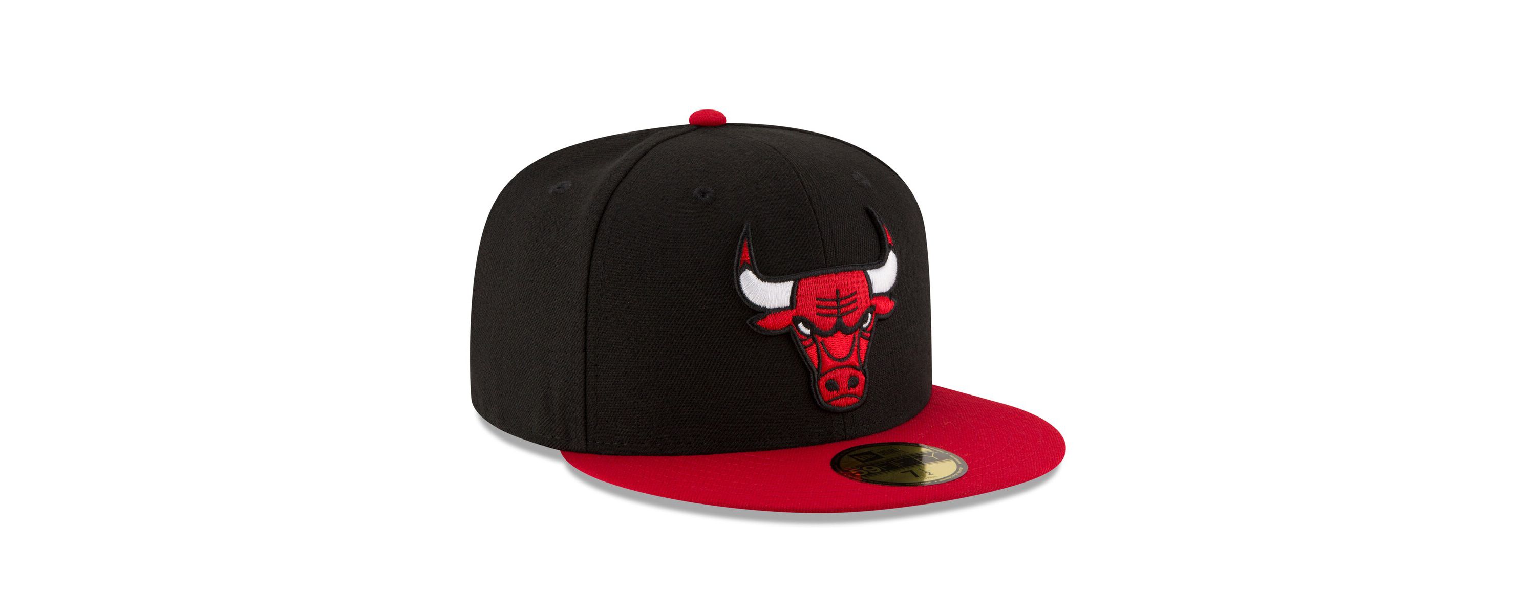 NBA Black/Red Chicago Bulls Official Team Color 2Tone 59FIFTY Fitted Hat