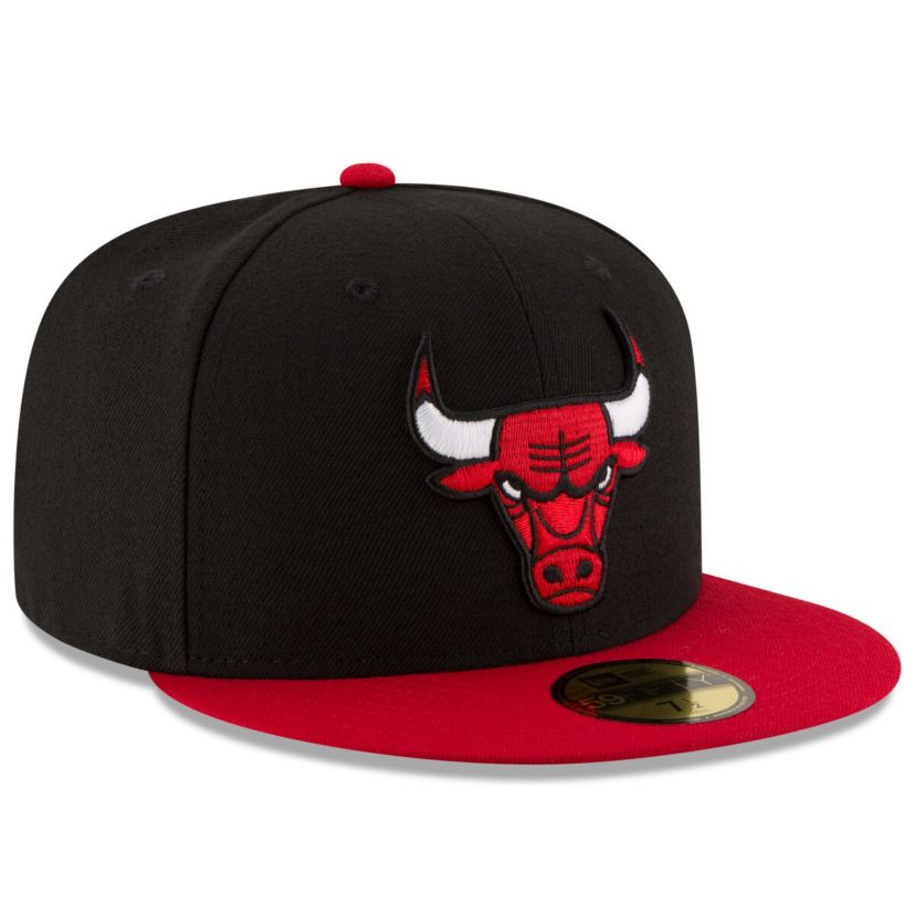 NBA Black/Red Chicago Bulls Official Team Color 2Tone 59FIFTY Fitted Hat