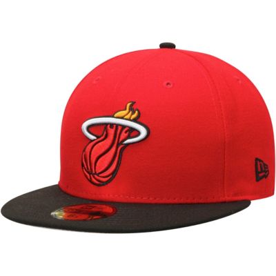 New Era Men's NBA Red/Black Miami Heat Official Team Color 2Tone 59FIFTY Fitted Hat -  32041552634197
