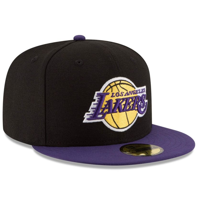 NBA Black/Purple Los Angeles Lakers Official Team Color 2Tone 59FIFTY Fitted Hat