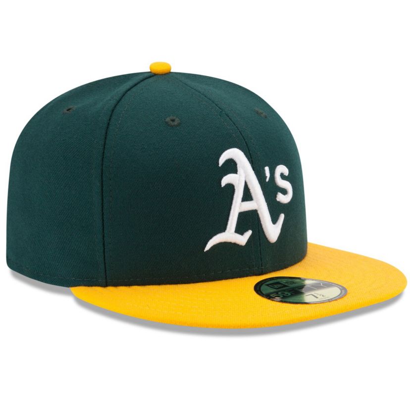 Oakland Athletics MLB Green/Yellow Athletics Home Authentic Collection On-Field 59FIFTY Fitted Hat