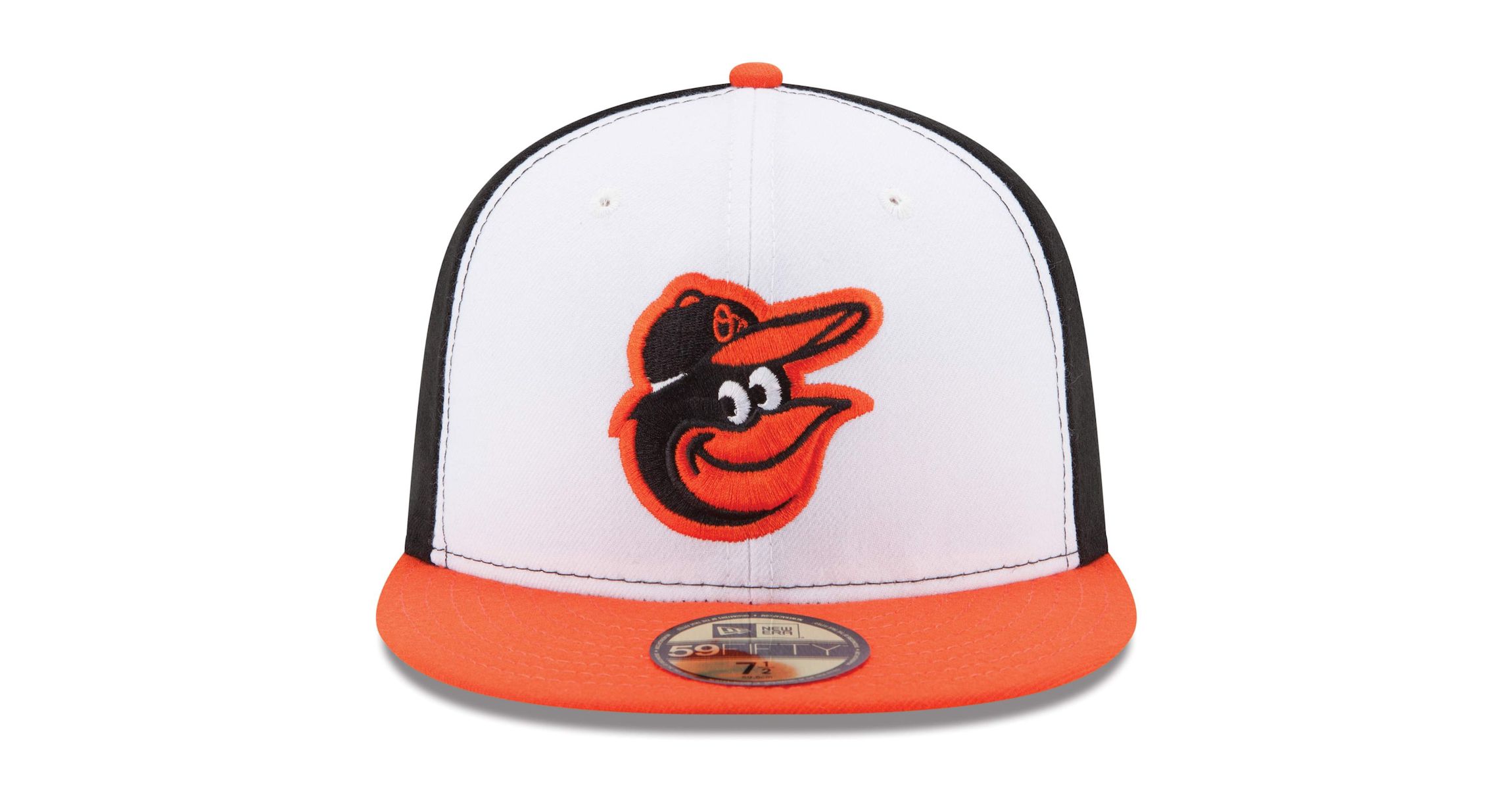 MLB White/Orange Baltimore Orioles Home Authentic Collection On-Field 59FIFTY Fitted Hat