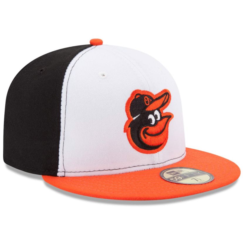 MLB White/Orange Baltimore Orioles Home Authentic Collection On-Field 59FIFTY Fitted Hat