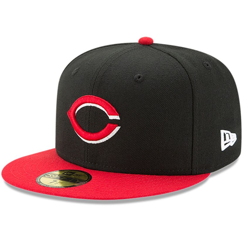 MLB Black/Red Cincinnati Reds Road Authentic Collection On-Field 59FIFTY Fitted Hat