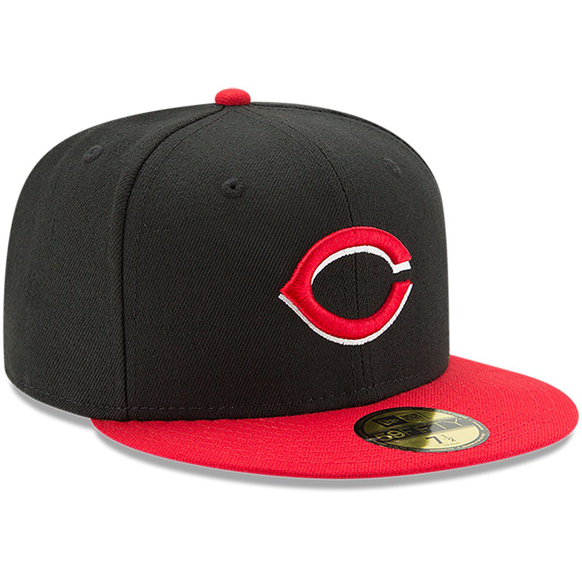 New Era MLB Black/Red Cincinnati Reds Road Authentic Collection On ...