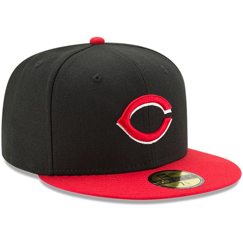 MLB Black/Red Cincinnati Reds Road Authentic Collection On-Field 59FIFTY Fitted Hat