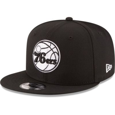 New Era Men's NBA Philadelphia 76ers & Logo 9FIFTY Adjustable Snapback Hat, Black