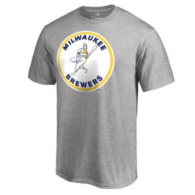 Fanatics Men's MLB Milwaukee Brewers Cooperstown Collection Forbes T-Shirt, Gray, 2XL