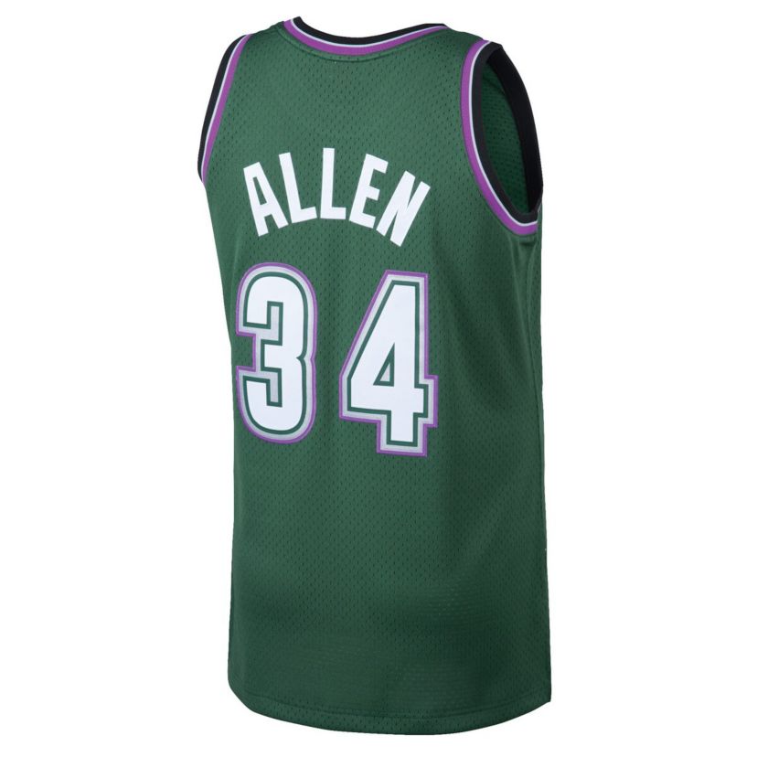 NBA Ray Allen Kelly Milwaukee Bucks 1996/97 Hardwood Classics Swingman Jersey