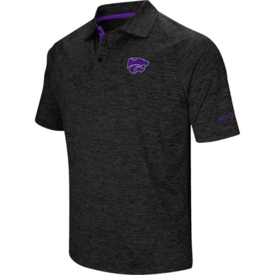 Colosseum Men's NCAA Kansas State Wildcats Down Swing Polo, Black, XL