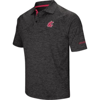 Colosseum Men's NCAA Washington State Cougars Down Swing Polo, Black, Small