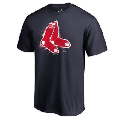 Fanatics Men's Boston Red Sox MLB Boston Sox Splatter Logo T-Shirt, Navy Blue, 2XL