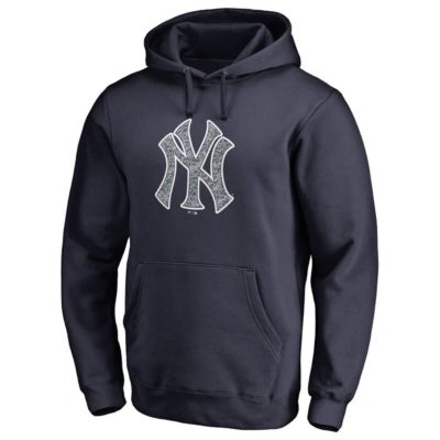 Fanatics MTO Label Men's MLB New York Yankees Static Logo Pullover Hoodie, Navy Blue, 4XL
