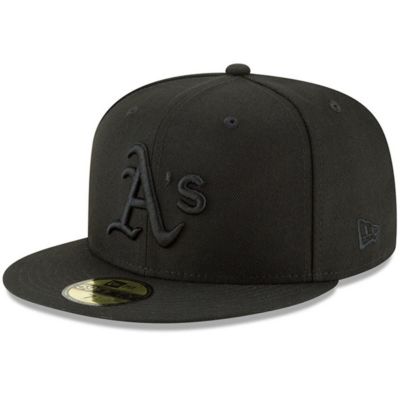 New Era Men's Oakland Athletics MLB Athletics Primary Logo Basic 59FIFTY Fitted Hat, Black, 7 1/4