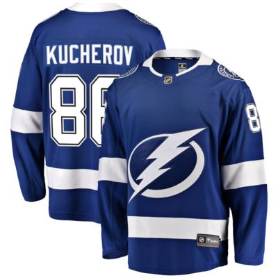 Men's NHL Fanatics Nikita Kucherov Tampa Bay Lightning Home Breakaway Jersey, Blue, Small