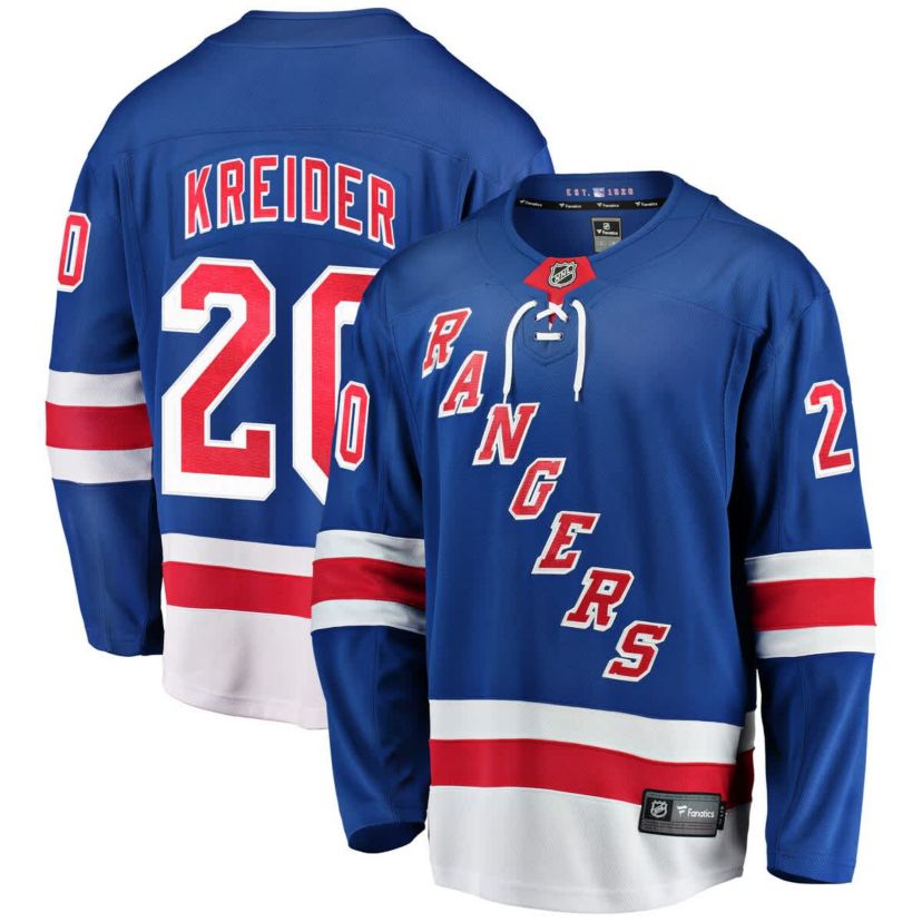 NHL Fanatics Chris Kreider New York Rangers Home Breakaway Player Jersey