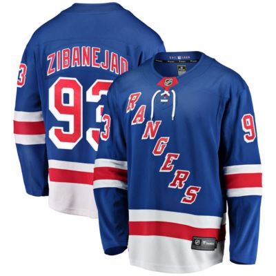 Men's NHL Fanatics Mika Zibanejad New York Rangers Home Breakaway Player Jersey, Blue, 2XL