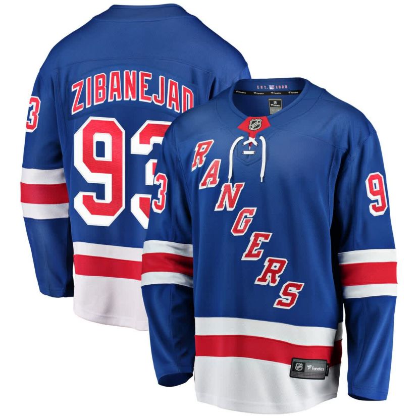 NHL Fanatics Mika Zibanejad New York Rangers Home Breakaway Player Jersey