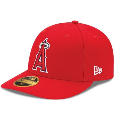 New Era Men's MLB Los Angeles Angels Alt Authentic Collection On-Field Low 59FIFTY Fitted Hat, Red, 8