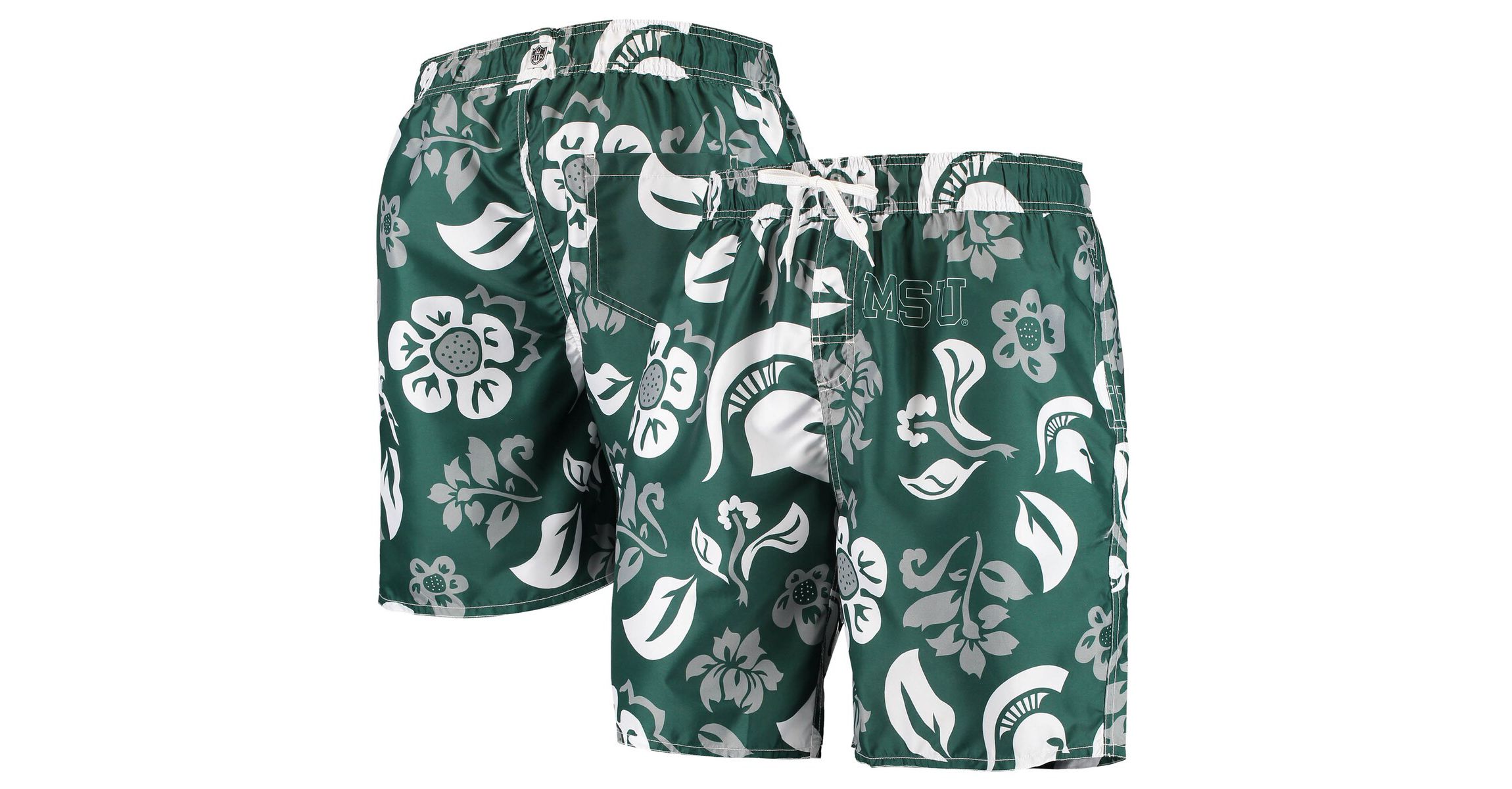 NCAA Michigan State Spartans Floral Volley Swim Trunks
