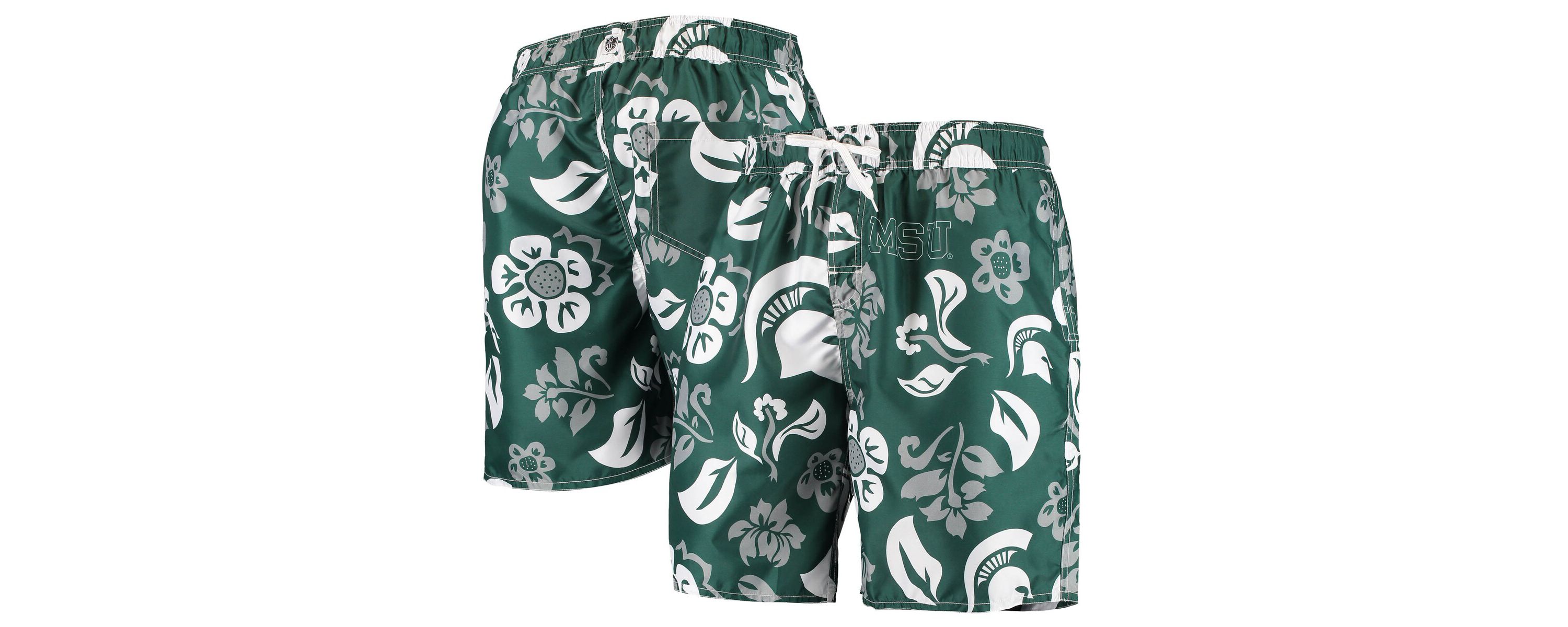 NCAA Michigan State Spartans Floral Volley Swim Trunks