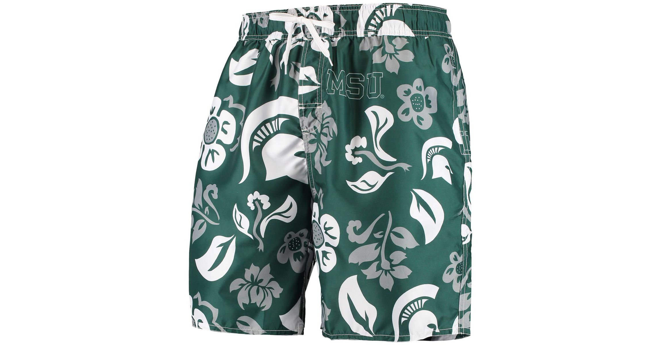 NCAA Michigan State Spartans Floral Volley Swim Trunks