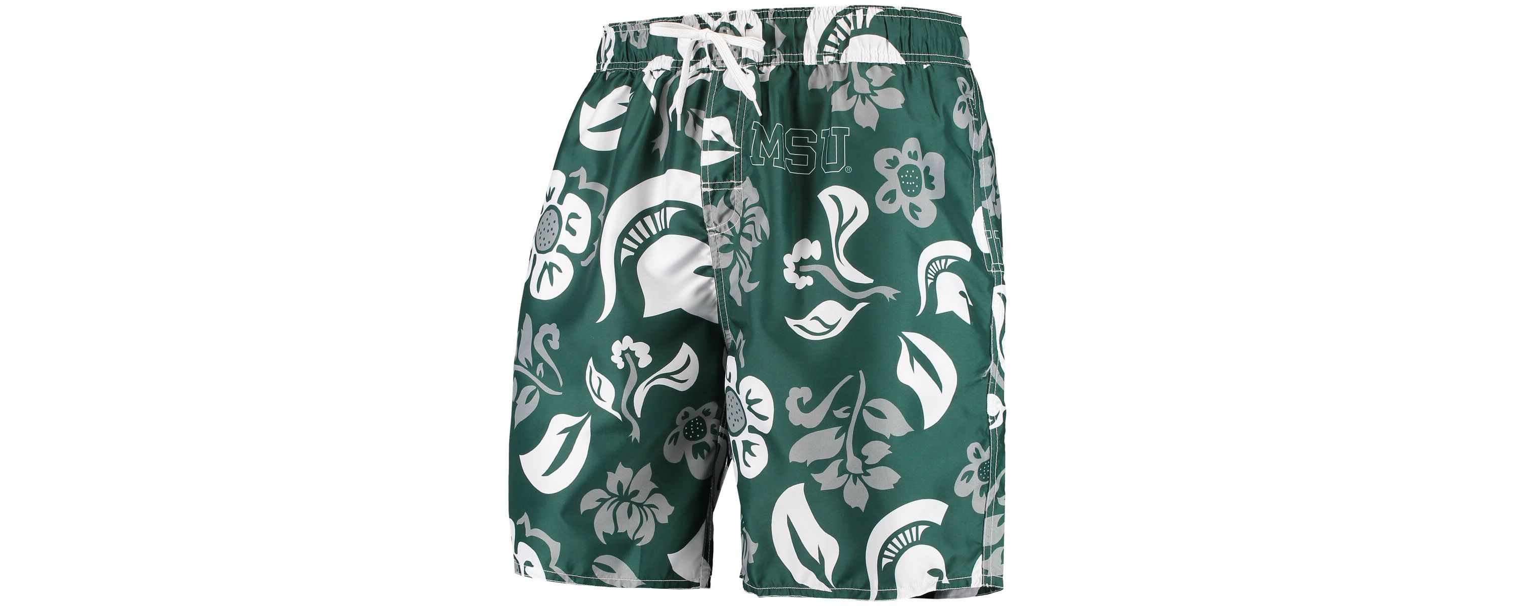 NCAA Michigan State Spartans Floral Volley Swim Trunks