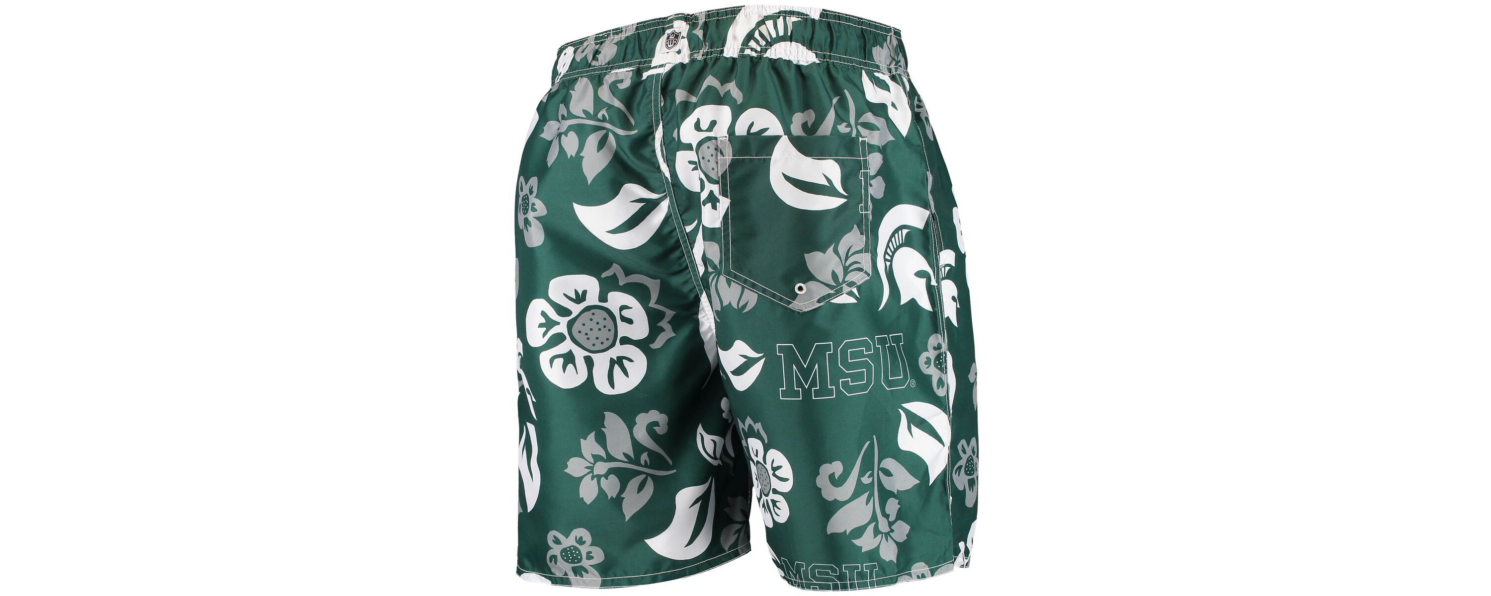 NCAA Michigan State Spartans Floral Volley Swim Trunks