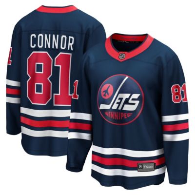Men's NHL Fanatics Kyle Connor Winnipeg Jets Alternate Breakaway Jersey, Navy Blue, 4XL