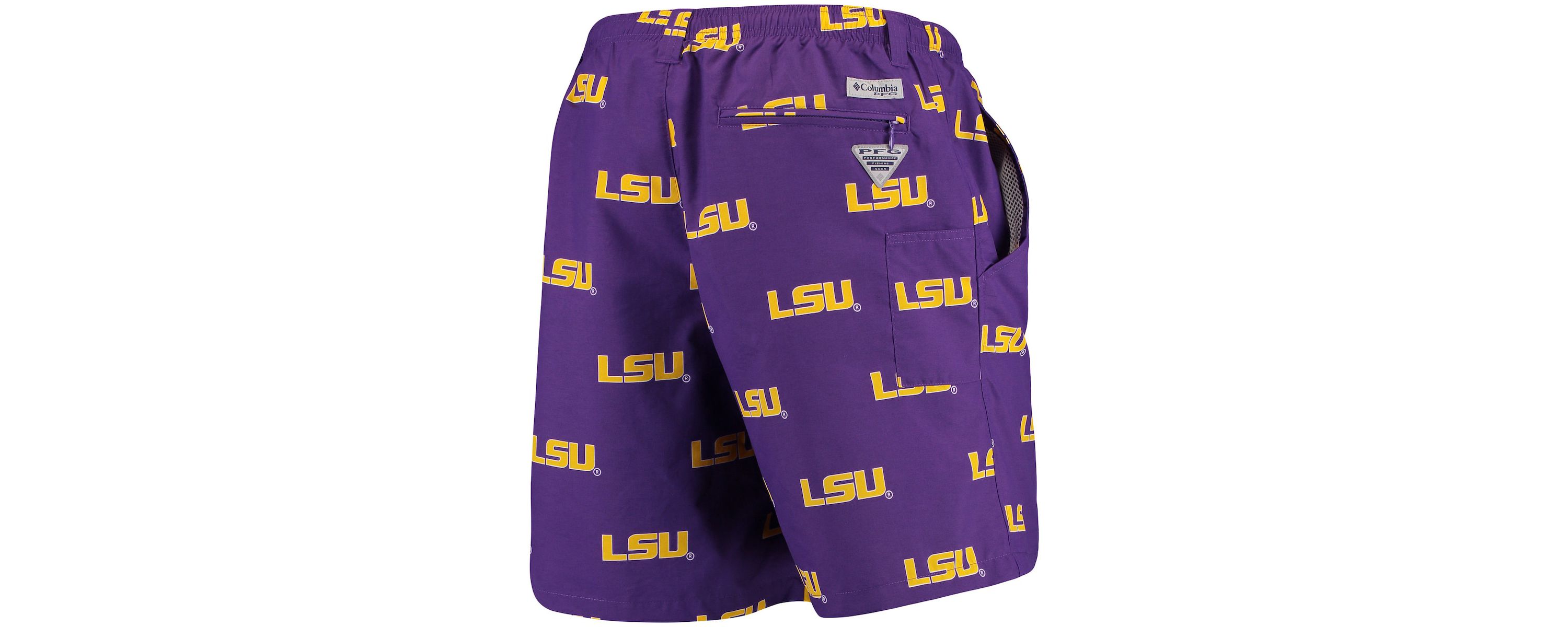 NCAA PFG LSU Tigers Backcast II 8" Omni-Shade Hybrid Shorts
