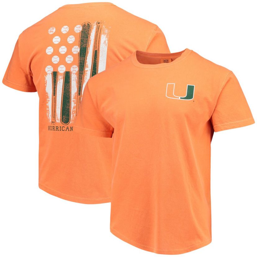 Miami (FL) Hurricanes NCAA Miami Hurricanes Baseball Flag T-Shirt