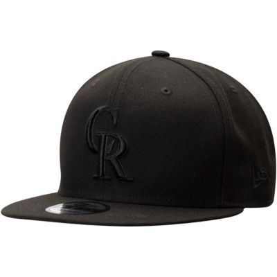 New Era Men's MLB Colorado Rockies on 9FIFTY Team Snapback Adjustable Hat - Black