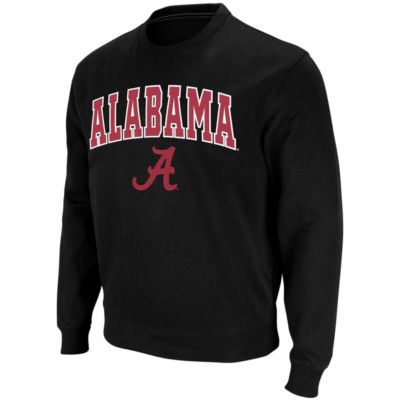 Colosseum Men's Alabama Crimson Tide NCAA Alabama Tide Arch & Logo Crew Neck Sweatshirt, Black, Small